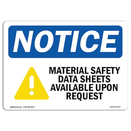 OSHA Notice Sign, OSHA-MSDS-Right-to-Know-Sign-, 14in X 10in Decal